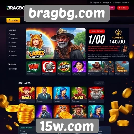 Interface do usuário do site de jogos em foco